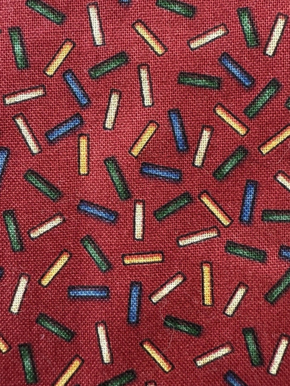 Mumms The Word Colorful Confetti On Red  Debbie Mumm SSi Quilting Cotton 2yd+20"